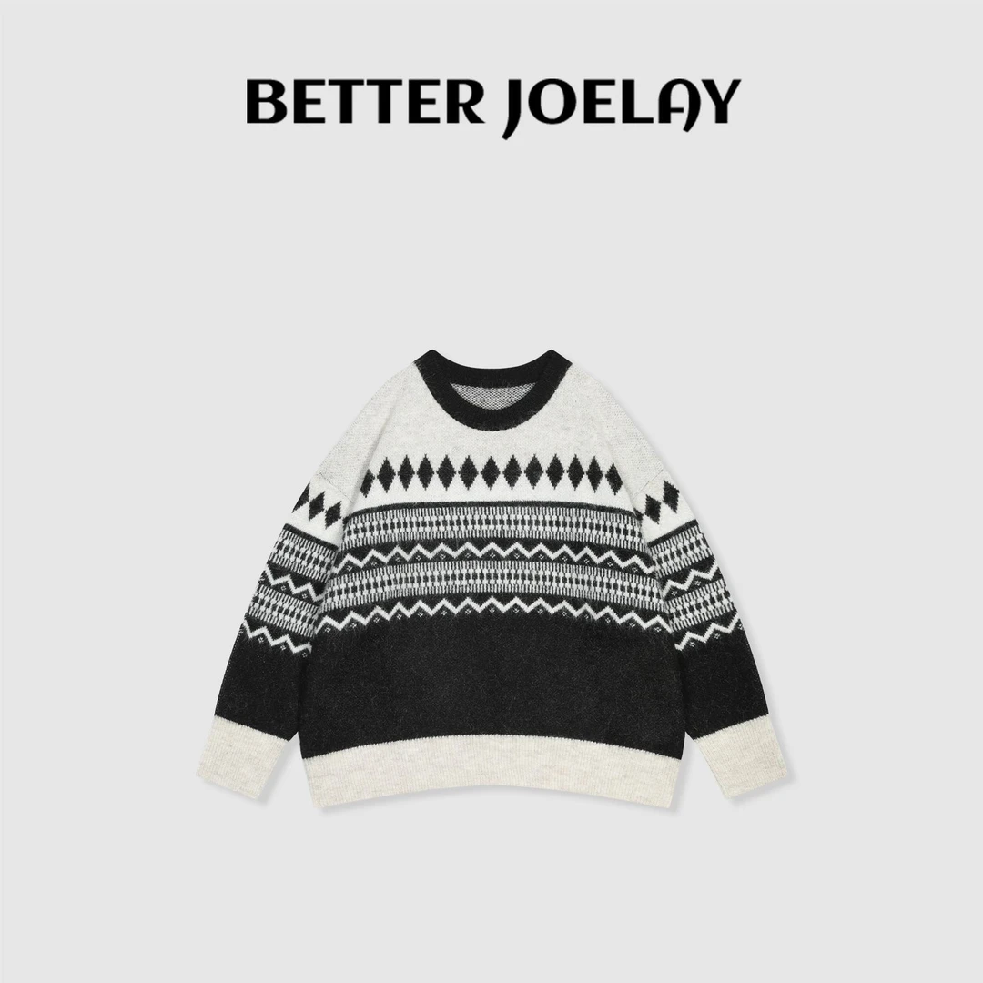 BETTER JOELAY-【雪夜霜花】时尚针织毛衣套头款个性慵懒LL6266