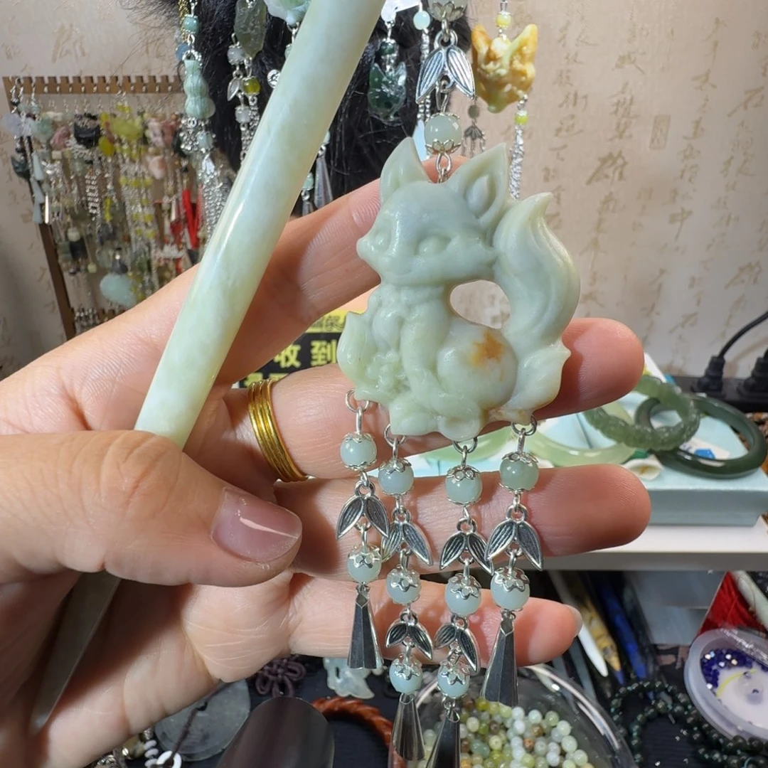 未镶嵌岫玉发饰福利款两个包邮