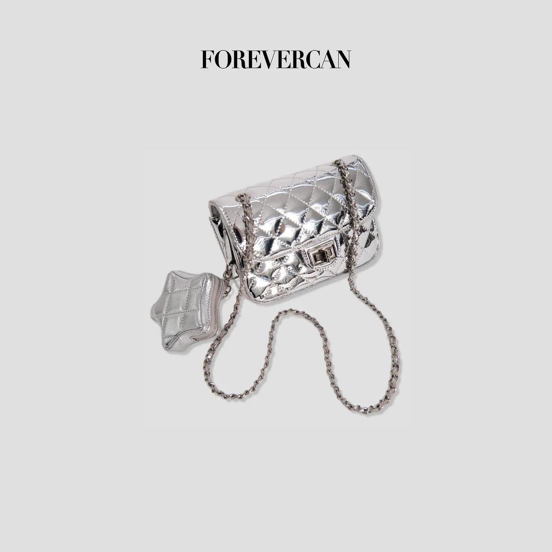 【新品彩蛋】银色羊皮包包 SS25612