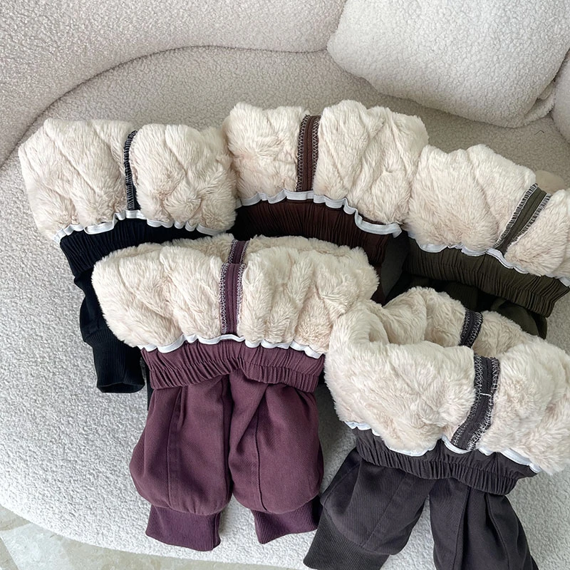 【加绒加厚】儿童加绒加厚裤子男童冬季保暖女童束脚裤宝宝休闲裤潮