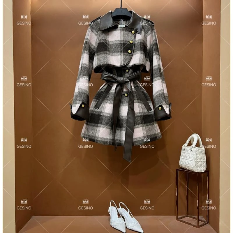 【悠】秋冬气质小香风时尚设计师中长款外套 QD-2025156