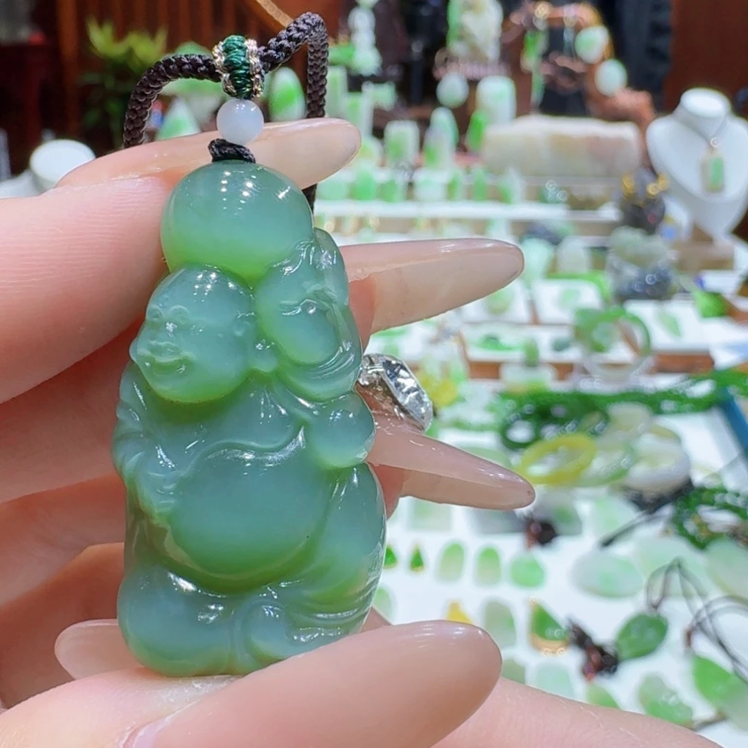 和田玉（碧玉）猫眼佛未镶嵌