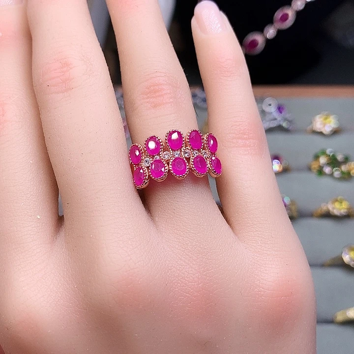 银S925镶嵌红宝石戒指