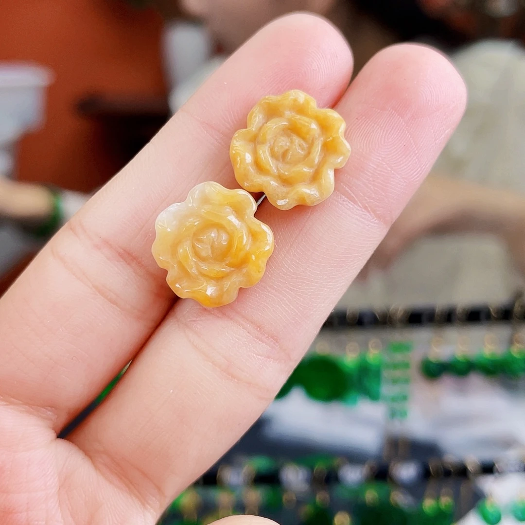 翡翠未镶嵌耳饰饰品
