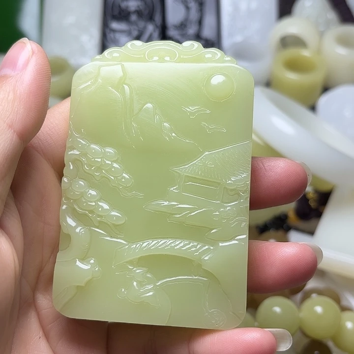 江***送和田玉（糖玉）未镶嵌车挂