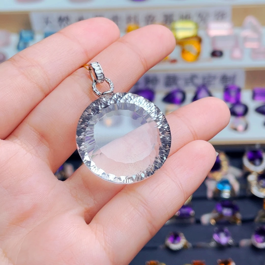 水晶珠宝半成品银S925镶嵌天然保真