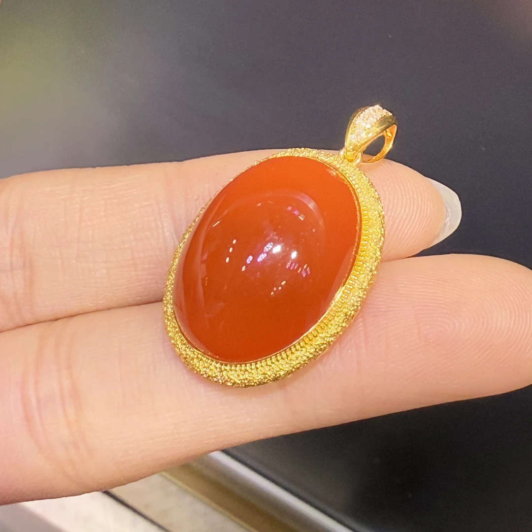 南红椭圆蛋面吊坠（多样性发一）4.10