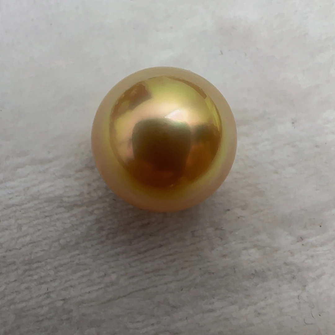 海水珍珠裸珠南洋金珠12.5-12.9