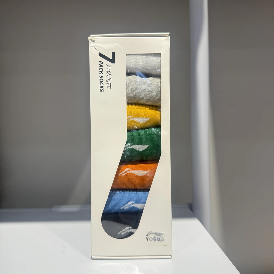 李宁儿童七双装儿童袜中筒袜YWTU081