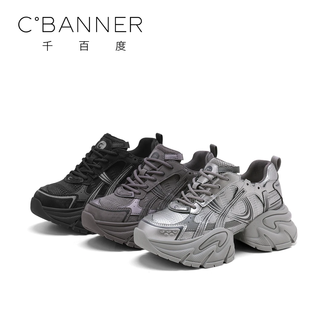 C.BANNER/千百度时尚休闲鞋女2025新款设计感潮流运动百搭休闲鞋