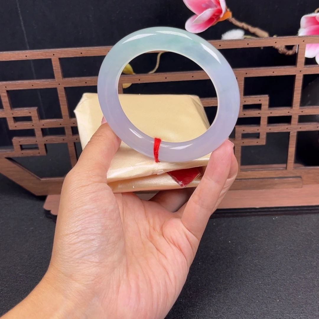 翡翠未镶嵌手镯圆条序号12