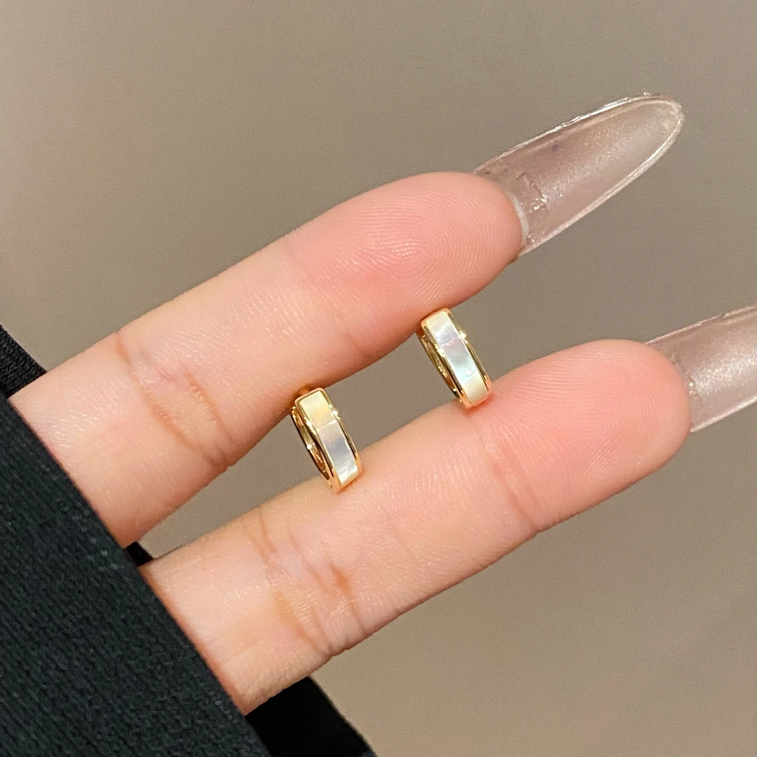 铜合金 素圈冷淡风耳环小众百搭通勤耳饰A3414