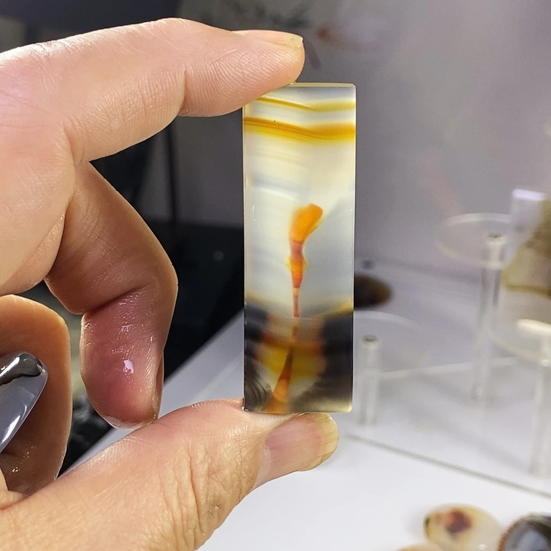 合成碳硅石非金属时尚图纹画面石饰品