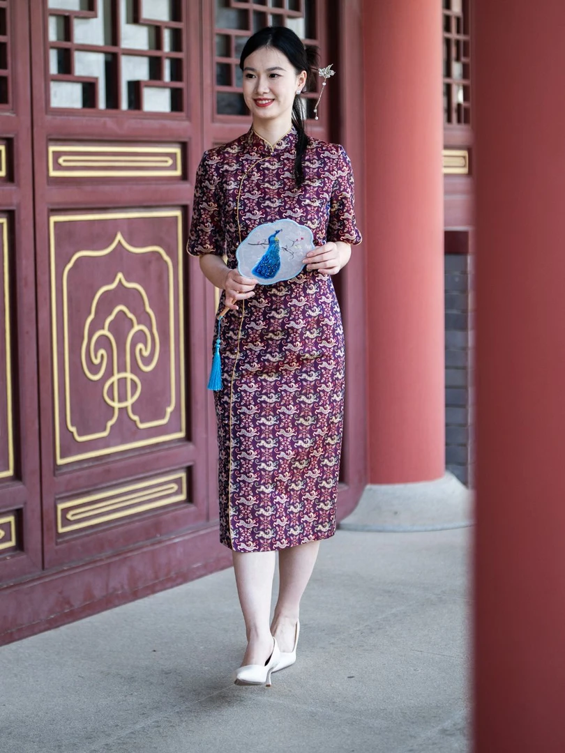 GP《瑞云豹影》春夏蜀锦新款古典与现代结合新中式改良连衣裙