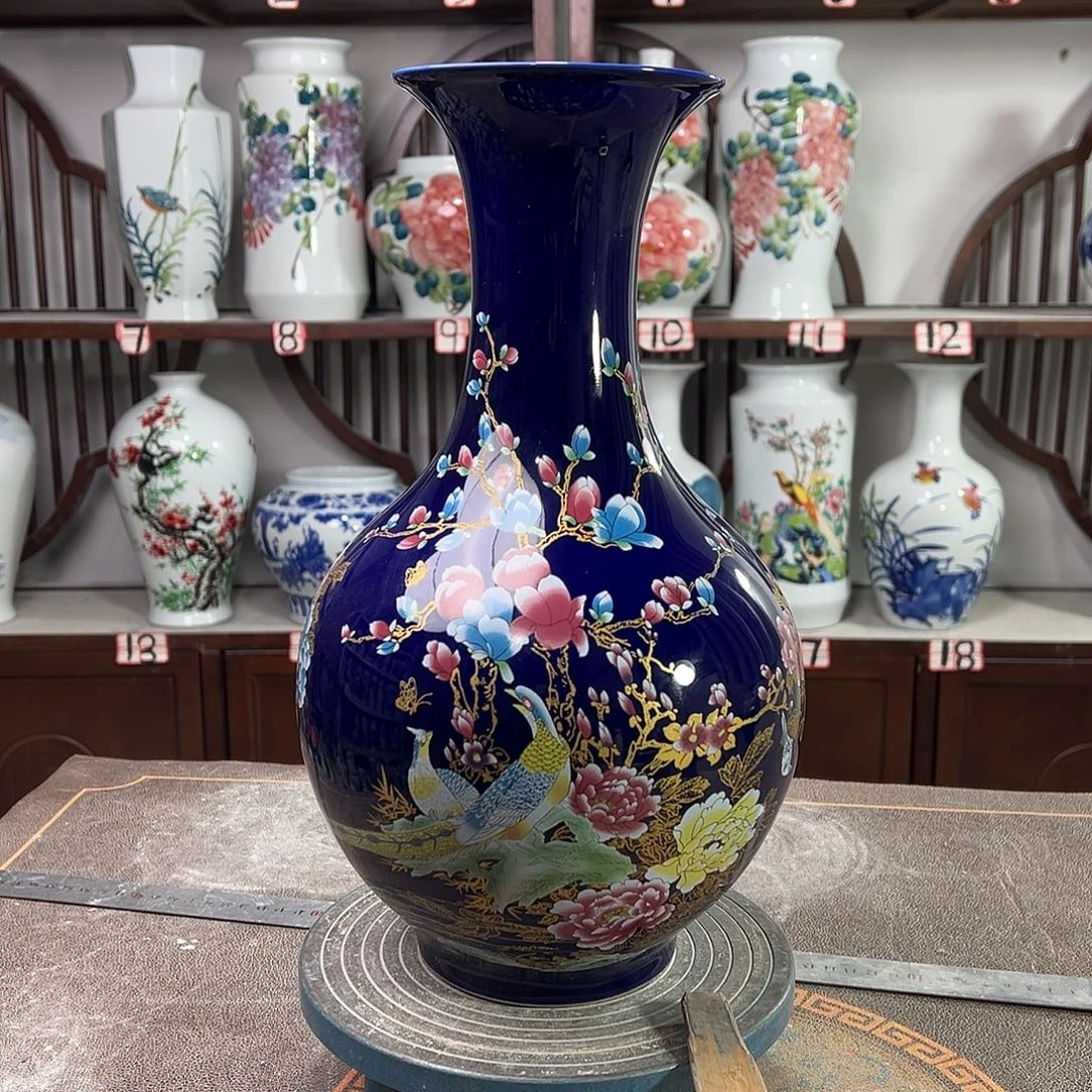 摆件陶景德镇陶瓷赏景泰蓝