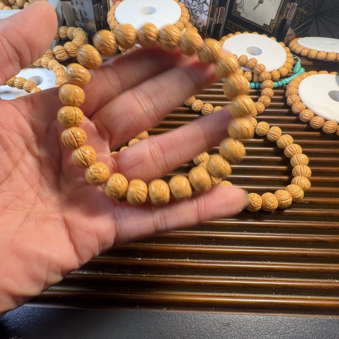 野生黄桃手串尺寸12