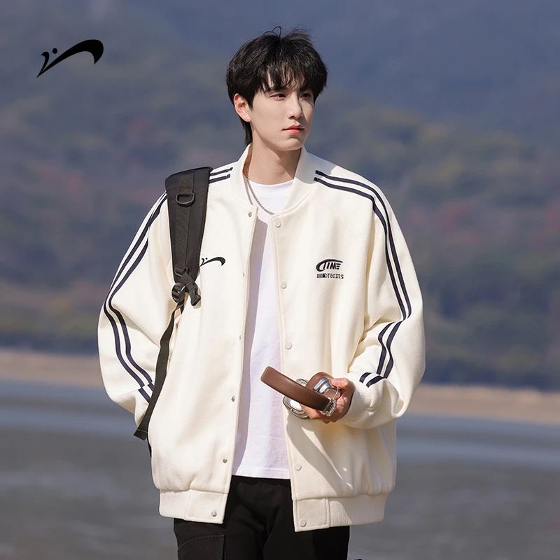 贵人鸟男士户外棒球领外套男款春秋双杠宽松百搭学生情侣休闲夹克
