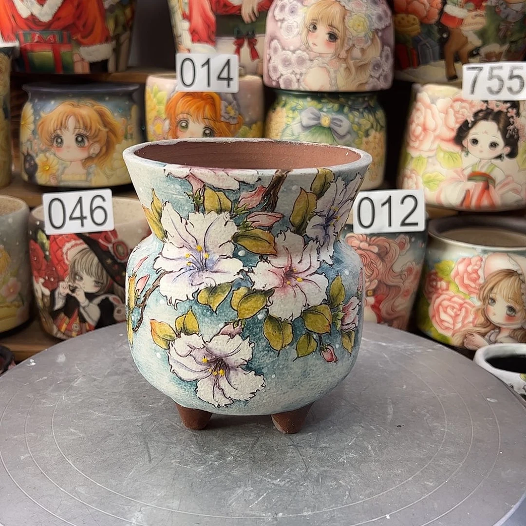 景德镇炫彩手绘口11高13.5