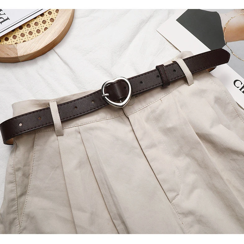 2025新款百搭爱心女士皮带少女桃心腰带学生可爱装饰牛仔裤带女款