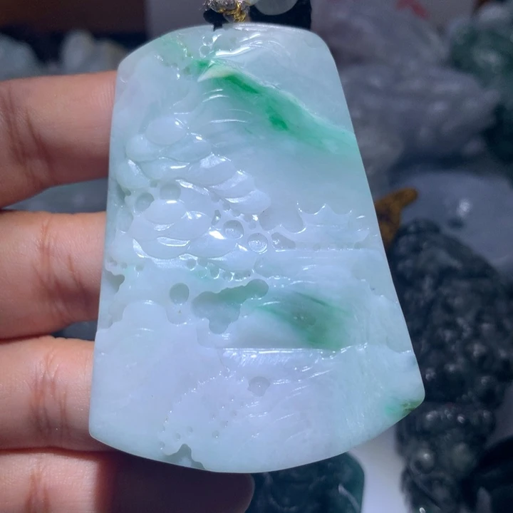翡翠未镶嵌颈饰保真天然A货翡翠