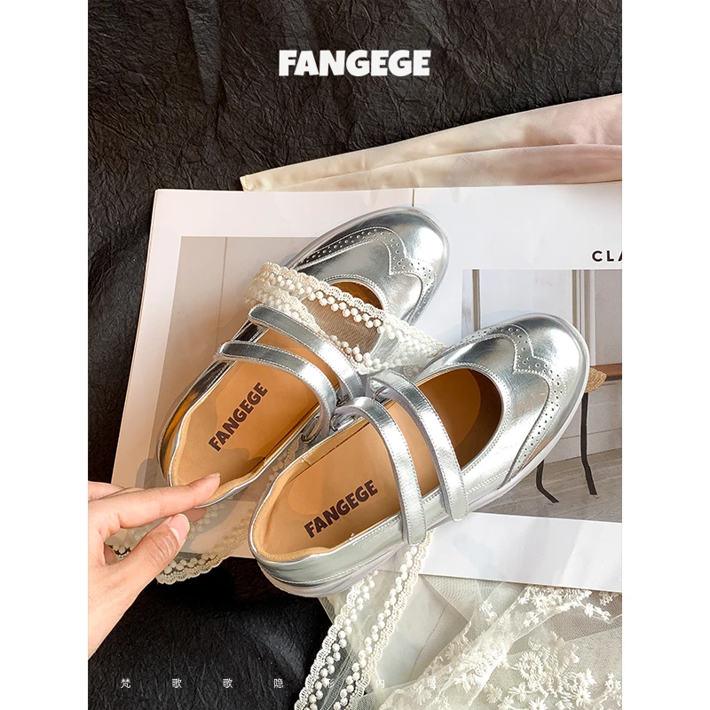 （现货/售罄不补）布洛克风~复古雕花春夏软底内增高芭蕾英伦单鞋