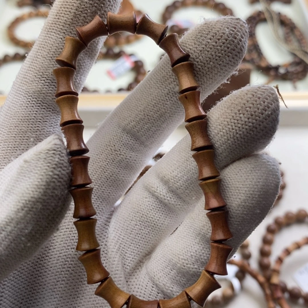 檀香木手串/手链印度迈索尔老山檀竹节6*8瑕疵