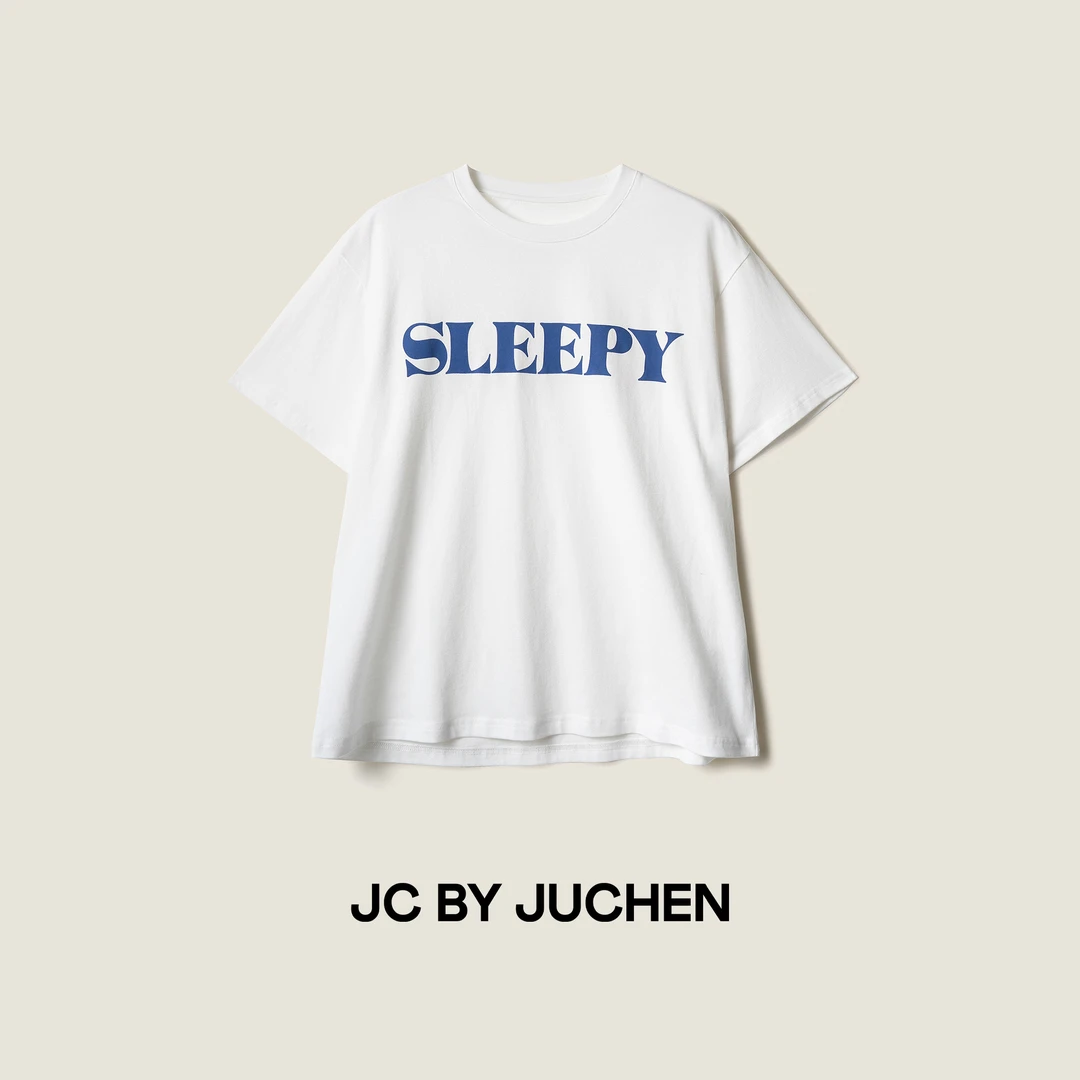 SLEEPY双面撞色印花美式INS风休闲宽松内搭短袖T恤 SS074851