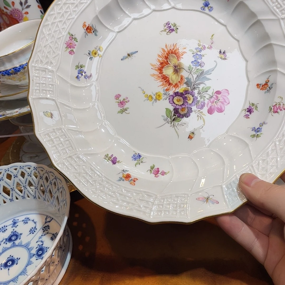 瓷片中古一等细笔百花