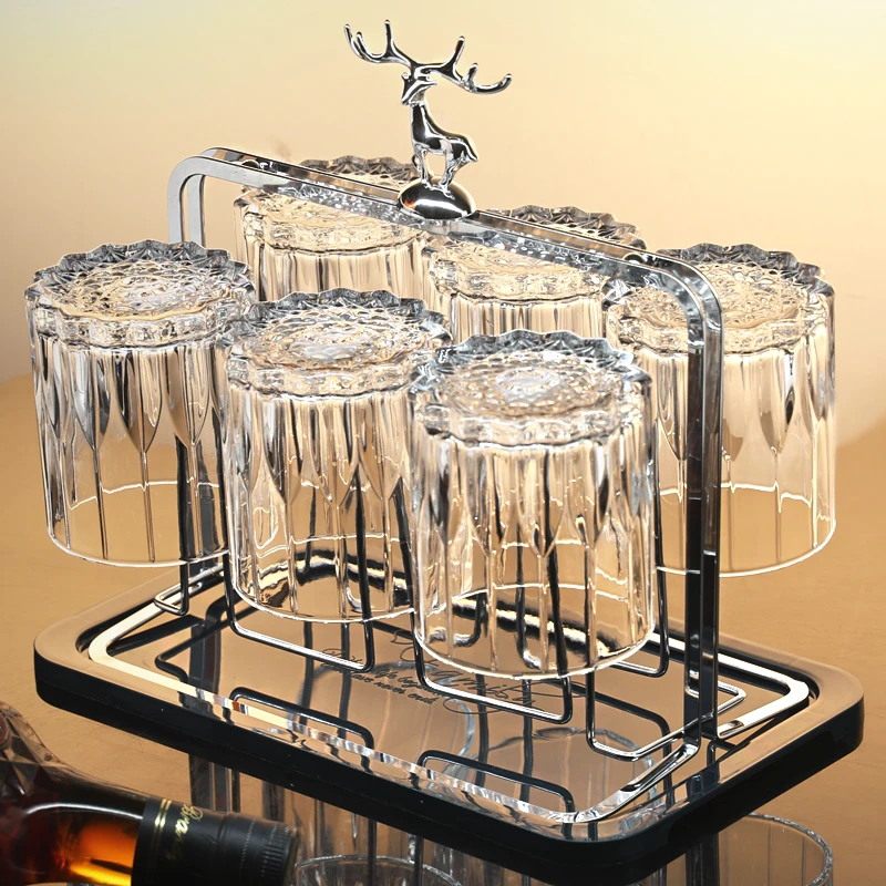 欧式耐热透明玻璃杯子家用喝水杯轻奢创意简约泡茶杯啤酒杯洋酒杯