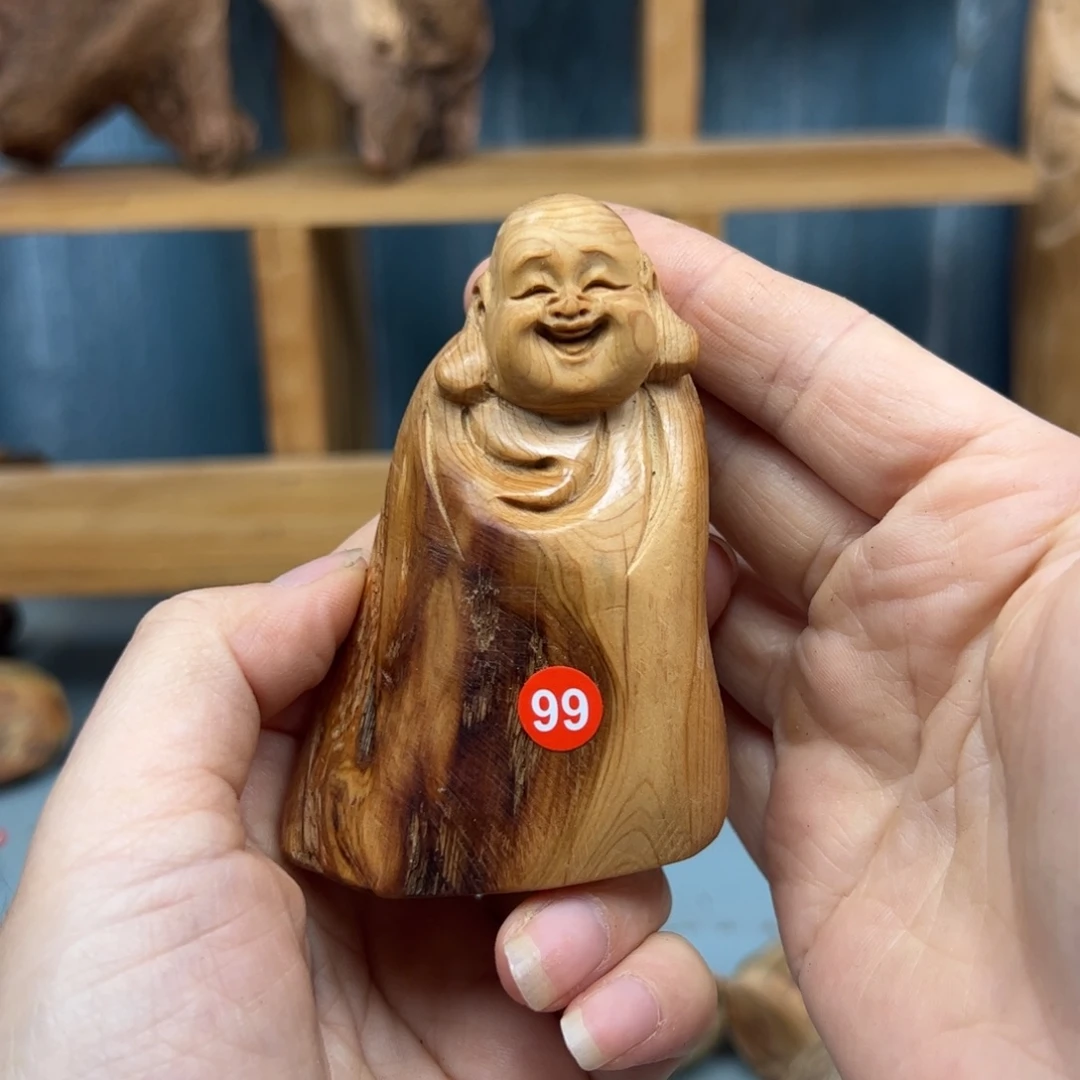缘***妳木崖柏木摆件手把件，