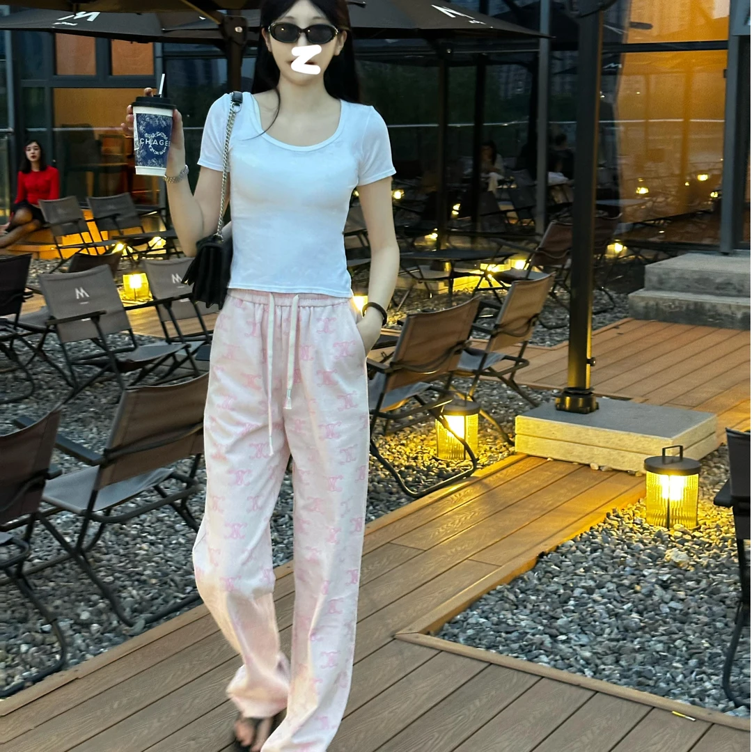 粉色百搭休闲软牛仔长裤【铁牛】-KK[谌辽]