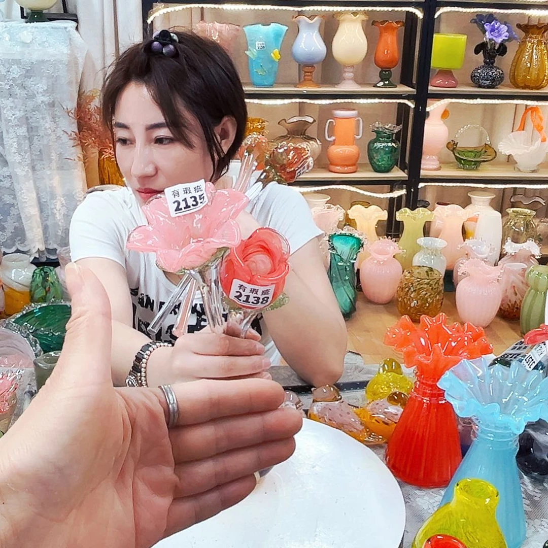 君***梦琉璃2短杆家悦花器摆件福利瑕