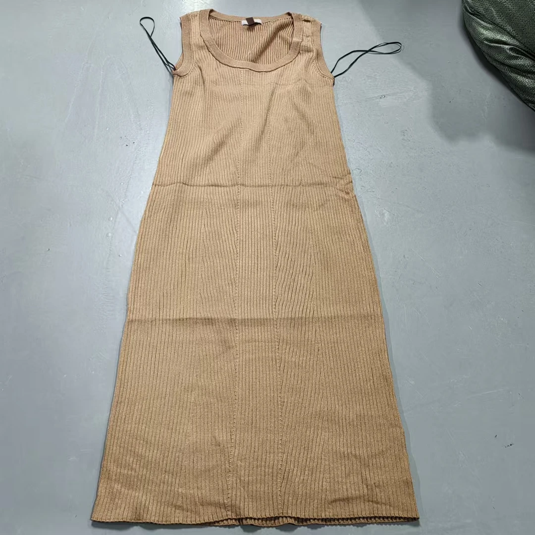 【南油玲姐】卡其色针织背心连衣裙MY732