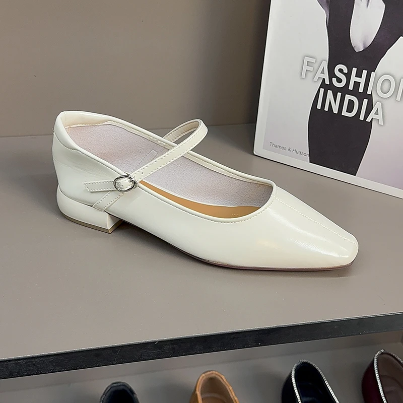 低跟一字扣单鞋 货号1353-08