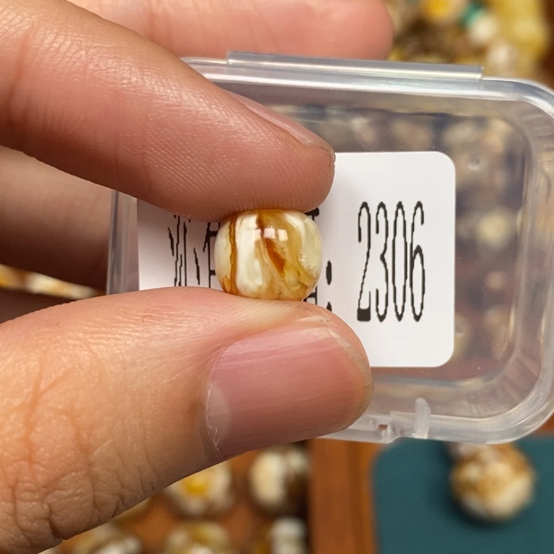 沁色蜜蜡未镶嵌2306