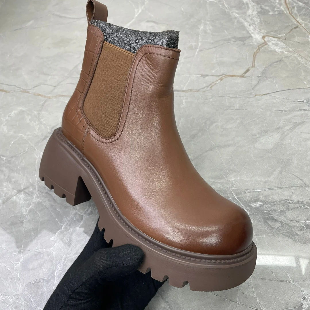 b（孤品）粗跟女靴(牛皮)33153