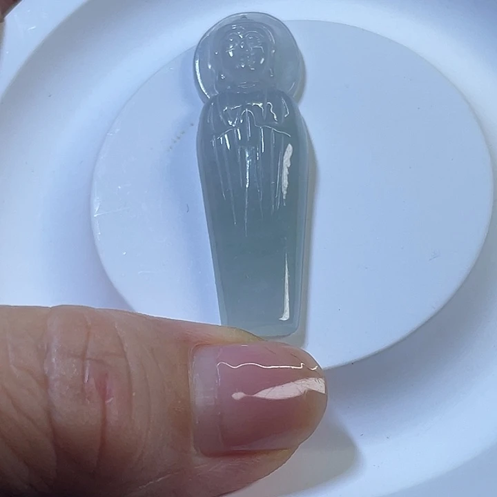 翡翠未镶嵌颈饰观音吊坠