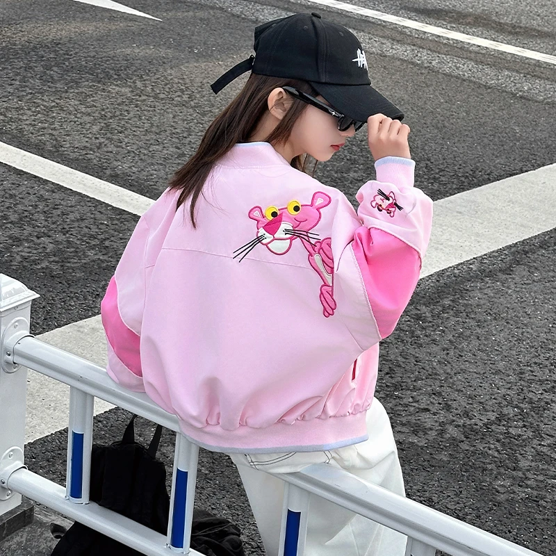 女大童春装外套2025新款初中生韩版休闲棒球服女孩春秋季上衣潮