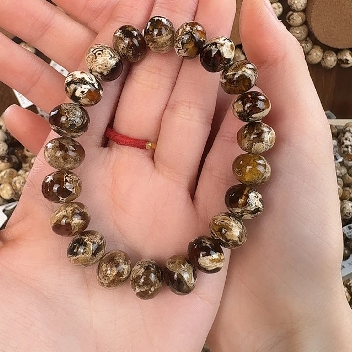 j***o琥珀未镶嵌手链抚顺琥珀 干白溶洞