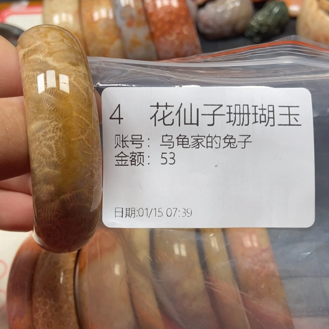 硅化珊瑚（珊瑚玉）手镯未镶嵌乌****子4
