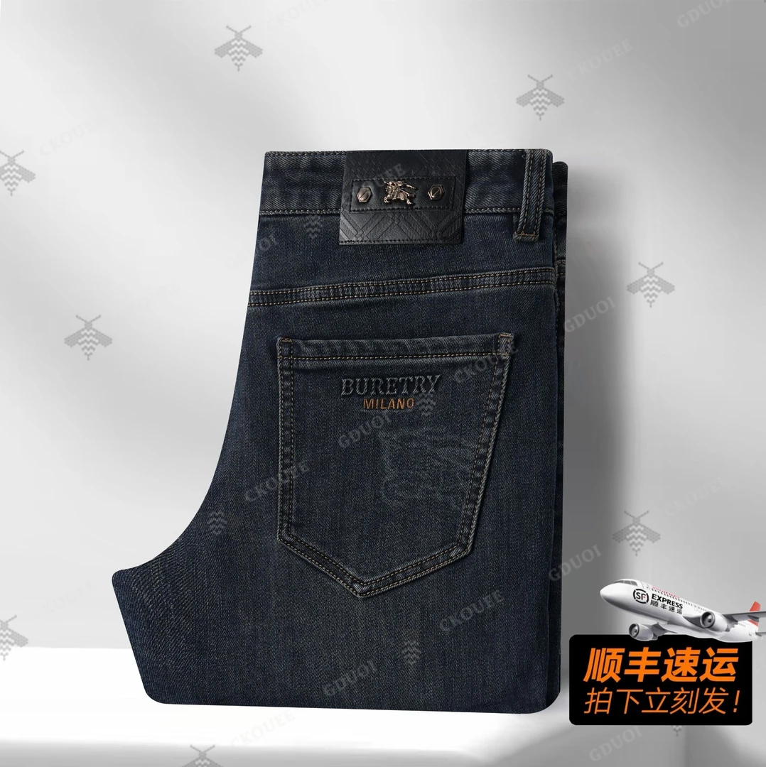 CKOUEE秋季上新轻奢男士铁骑兵高端直筒弹力牛仔裤