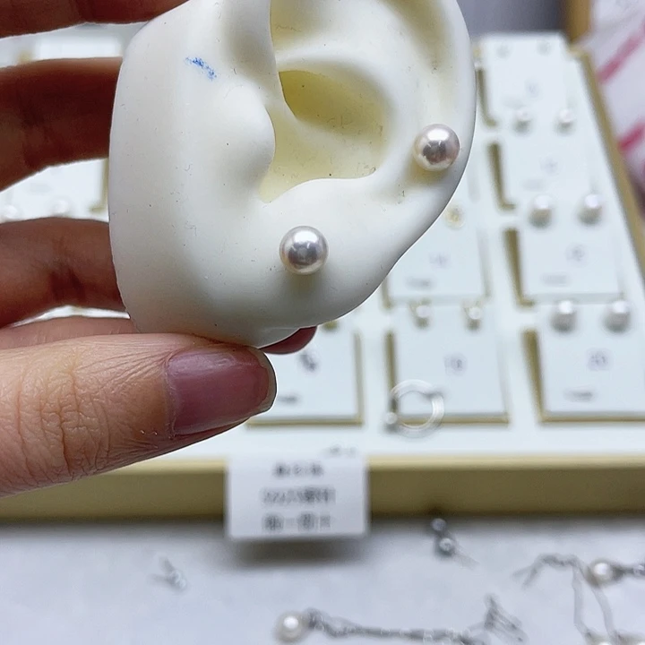 淡水珍珠耳饰银S925镶嵌冰*莲