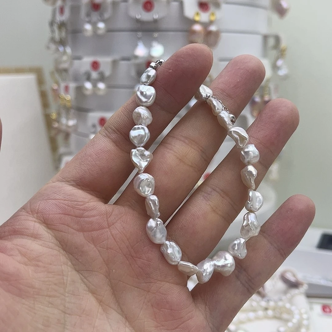 淡水珍珠银S925镶嵌颈饰
