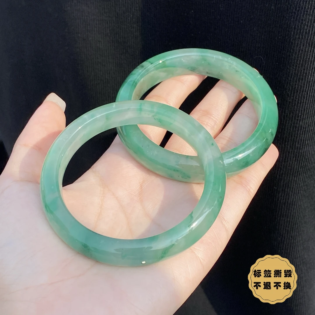 【小北严选】非洲翠宽条手镯圈口50-62【多样性发一件】-AH33X470