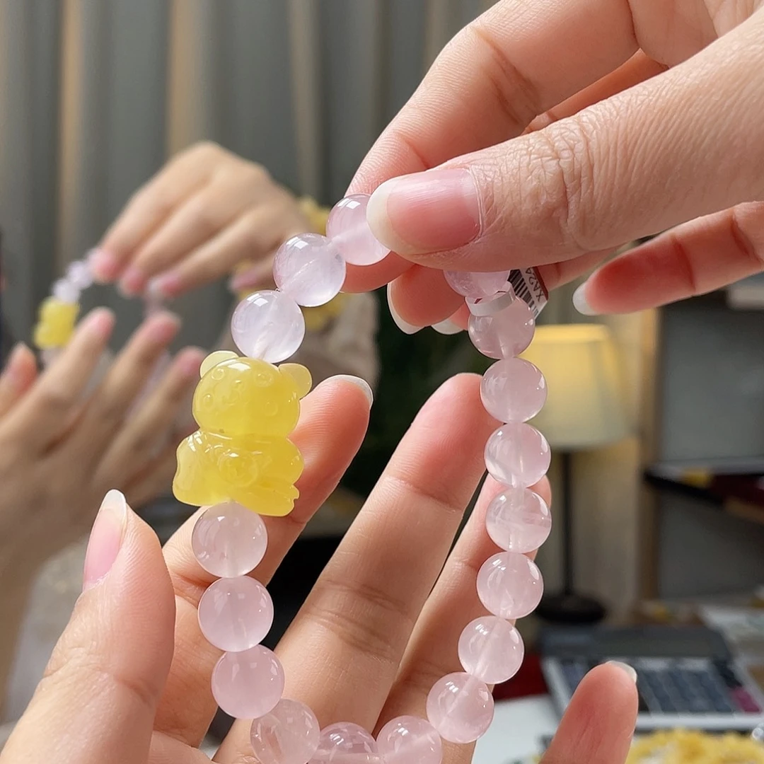 琥珀裸石未镶嵌蜜蜡手串