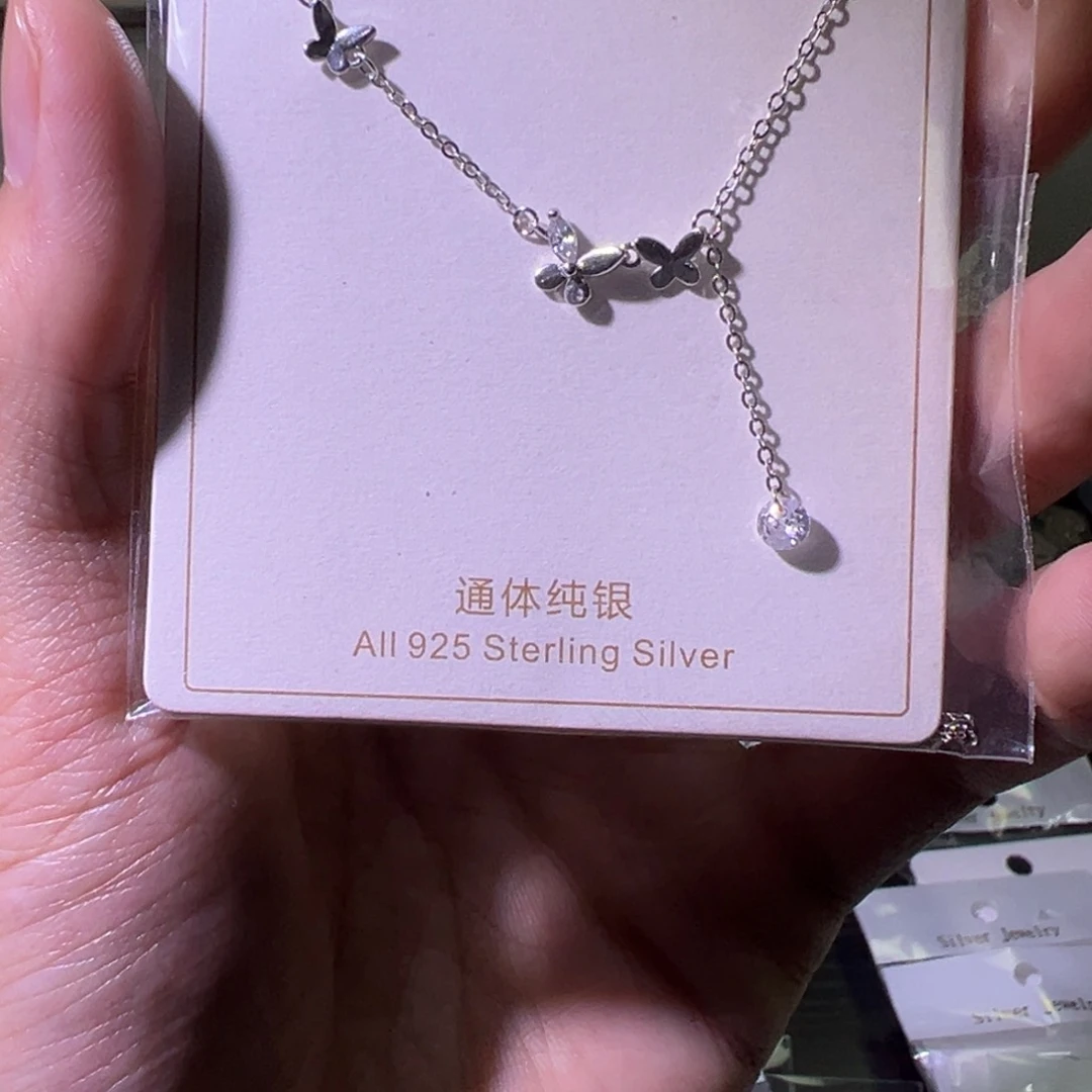 坠链均925银锆石项链
