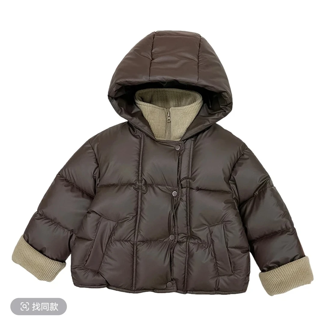 男童棉衣2025冬季新款连帽棉服外套时尚休闲宽松加厚保暖韩版百搭