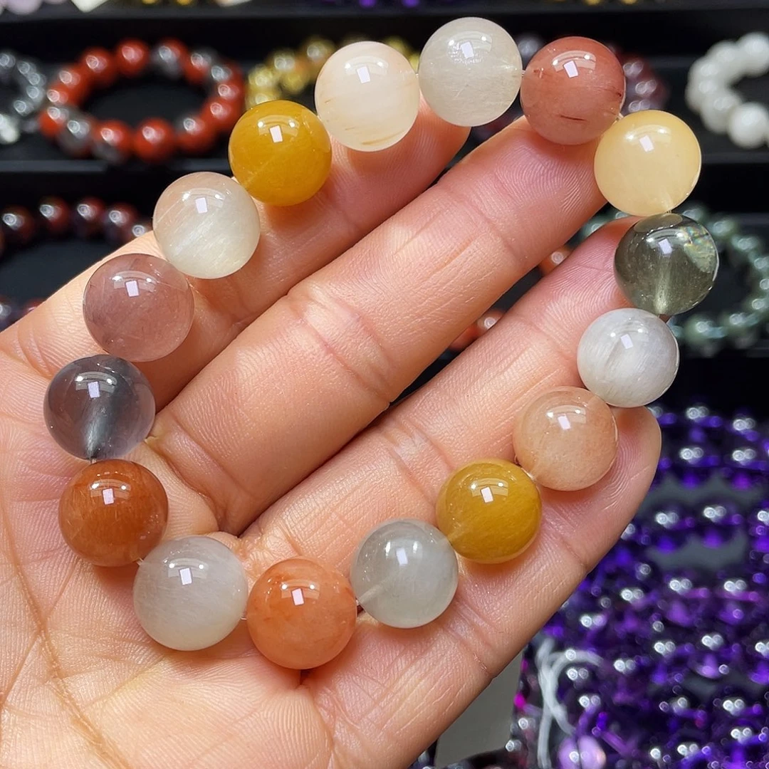 未镶嵌手链水晶彩兔毛