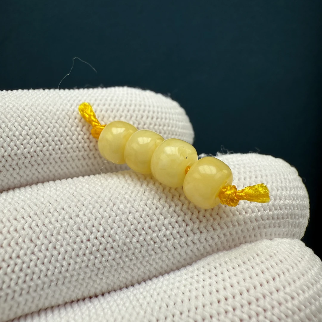 D1479【微瑕】天然原矿蜜蜡 隔珠6.8mm支持复检假一罚十