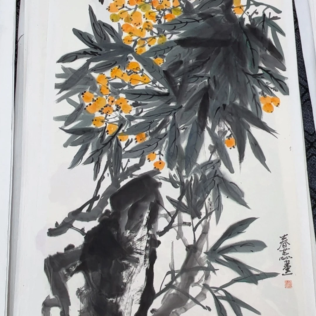 国画四尺花鸟作品